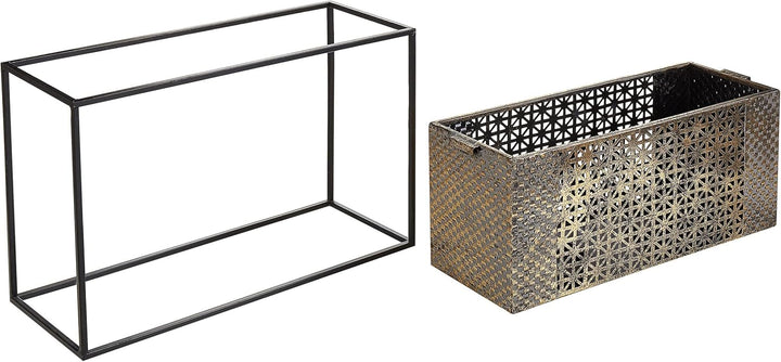 Moderner Kerzenhalter mit Verzierungen aus Metall 41 x 26 cm in Gold Amami