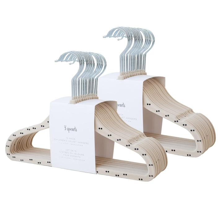 3 Sprouts Kinder Kleiderbügel aus Samt - rutschfest &amp; Robust - Ideal für Baby- &amp; Kleinkinderkleidung