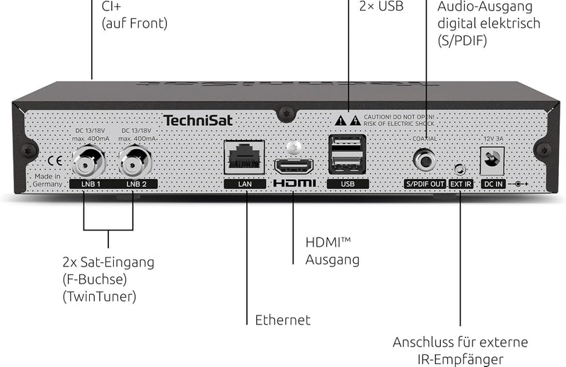 TechniSat TECHNIBOX HD S3 - HD Sat-Receiver mit Twin-Tuner (HDTV, DVB-S2, PVR Aufnahmefunktion via U