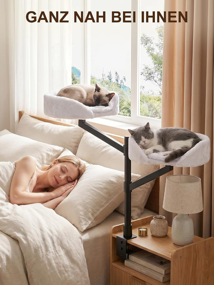 Katzenbett für den Schreibtisch, Katzenkorb, Katzen-Schreibtischbett, höhenverstellbar, 360° drehbar