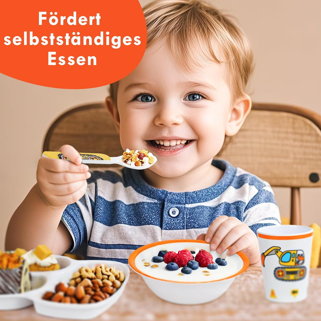 Lehoo Castle Kindergeschirr, Kindergeschirr Set inklusive Kinderteller, Becher, Schälchen, Löffel, G