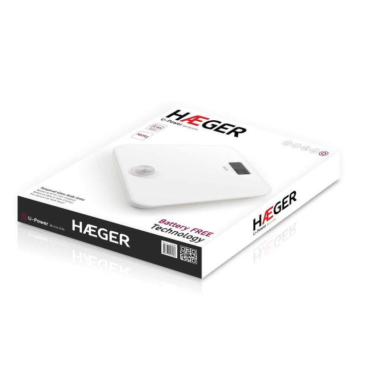 HAEGER U-POWER Digitale Badwaage, batteriebetriebene Technologie: Drücken Sie die Taste, um Strom zu