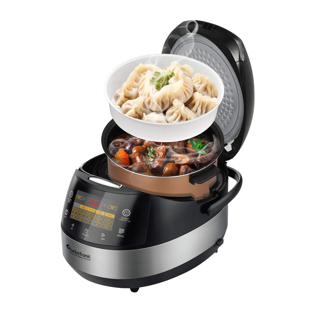 TurboTronic TT-DMC22 Multikocher | 5L Kapazität | 15 Programme | 860W Elektrischer Schon- und Dampfg