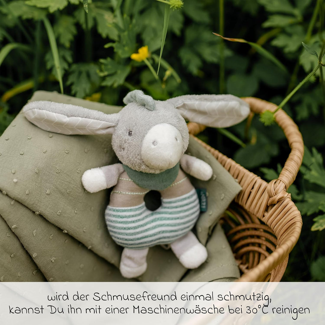 Fehn Ring-Greifling Esel - Motorikspielzeug mit Rassel, treuer Begleiter für Babys und Kleinkinder a