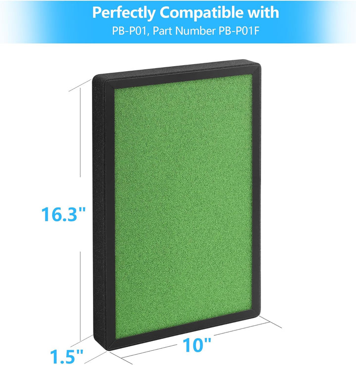 PB-P01 Ersatzfilter, kompatibel mit PB-P01 Luftreiniger, Teilenummer PB-P01F, 2 Stück 2-PACK, 2-PACK