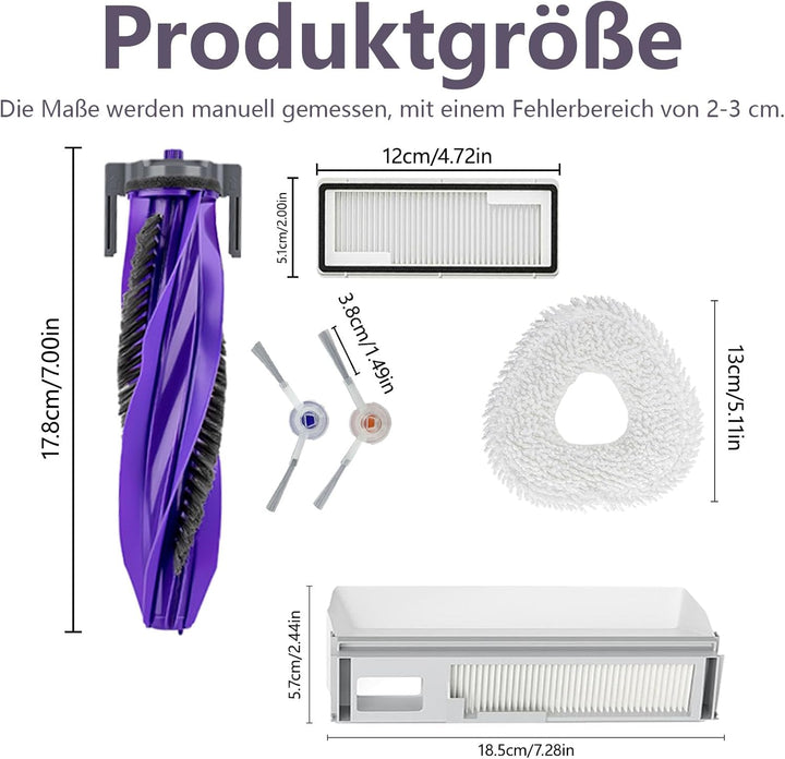 Zubehör für Narwal Freo X Ultra Staubsauger, 1 Hauptbürste, 2 Staubbeutel, 4 Filter, 6 Wischtücher,