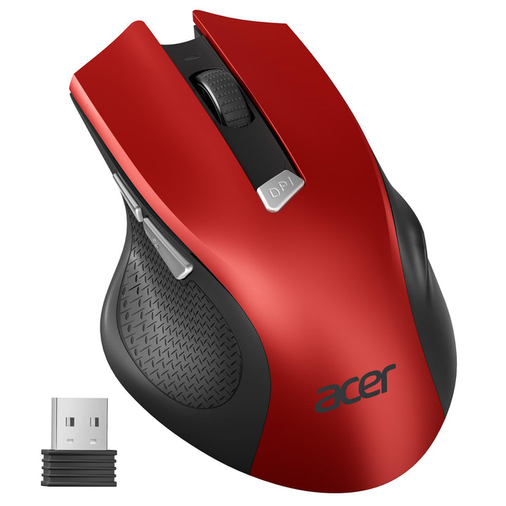 acer Maus Kabellos, 2.4GHz 1600 DPI Funkmaus, 3 Einstellbare DPI Wireless Mouse mit 6 Tasten, Batter