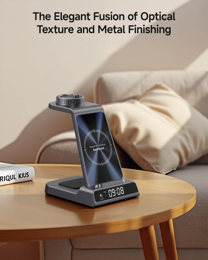 3 in 1 Kabellose Ladestation für Garmin Uhr Vivoactive/Venu/Forerunner/Instinct/Fenix/Epix 2, Ladege