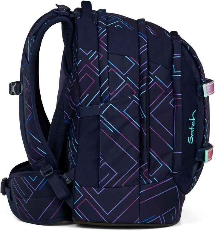 Satch Pack Schulrucksack Set 2tlg. inkl. Pencil Slider (Purple Laser), Purple Laser