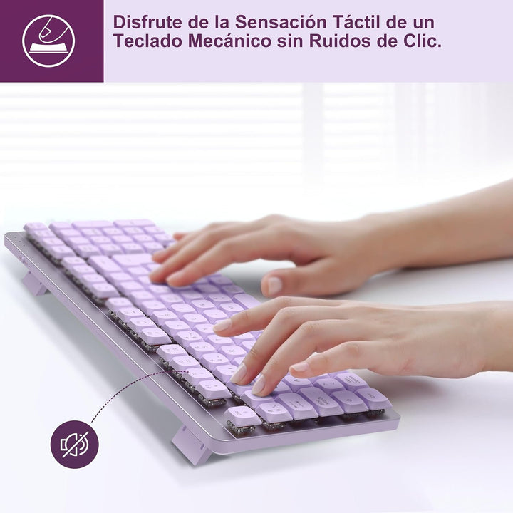 LeadsaiL Mechanische Tastatur mit niedrigem Profil, FA98 Pack kabellose Tastatur und Maus mit rotem