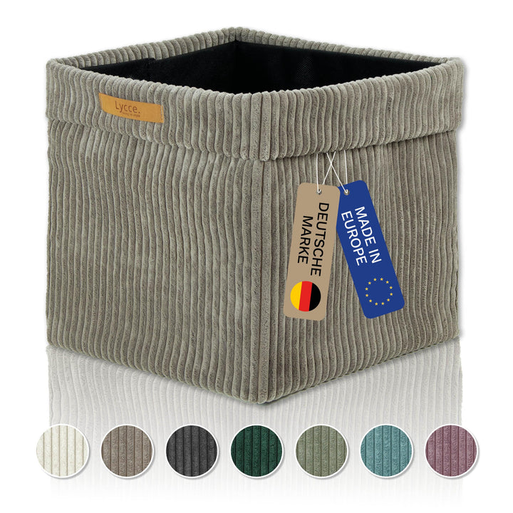 Lycce Kallax Box Cord, Faltbox + abnehmbarer Bezug | taupe Taupe 1 Stück, Taupe 1 Stück