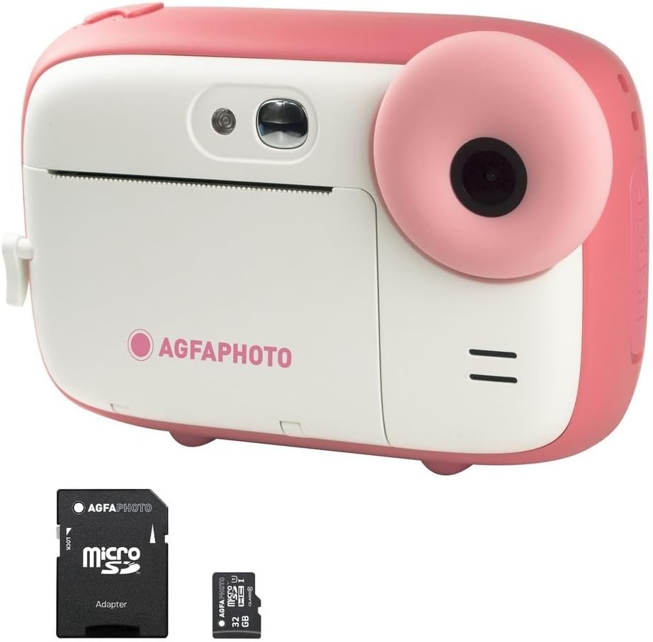 AGFA Photo Realikids Instant Cam + 1 Micro-SD-Karte 32 GB – Sofortbildkamera für Kinder, LCD-Display