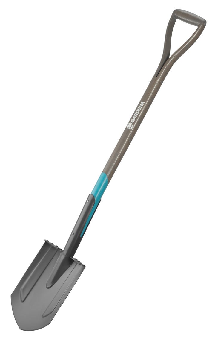 Gardena NatureLine Spitz-Spaten: Gartenspaten mit Beschichtung zum Umgraben und Ausheben, Stiel aus