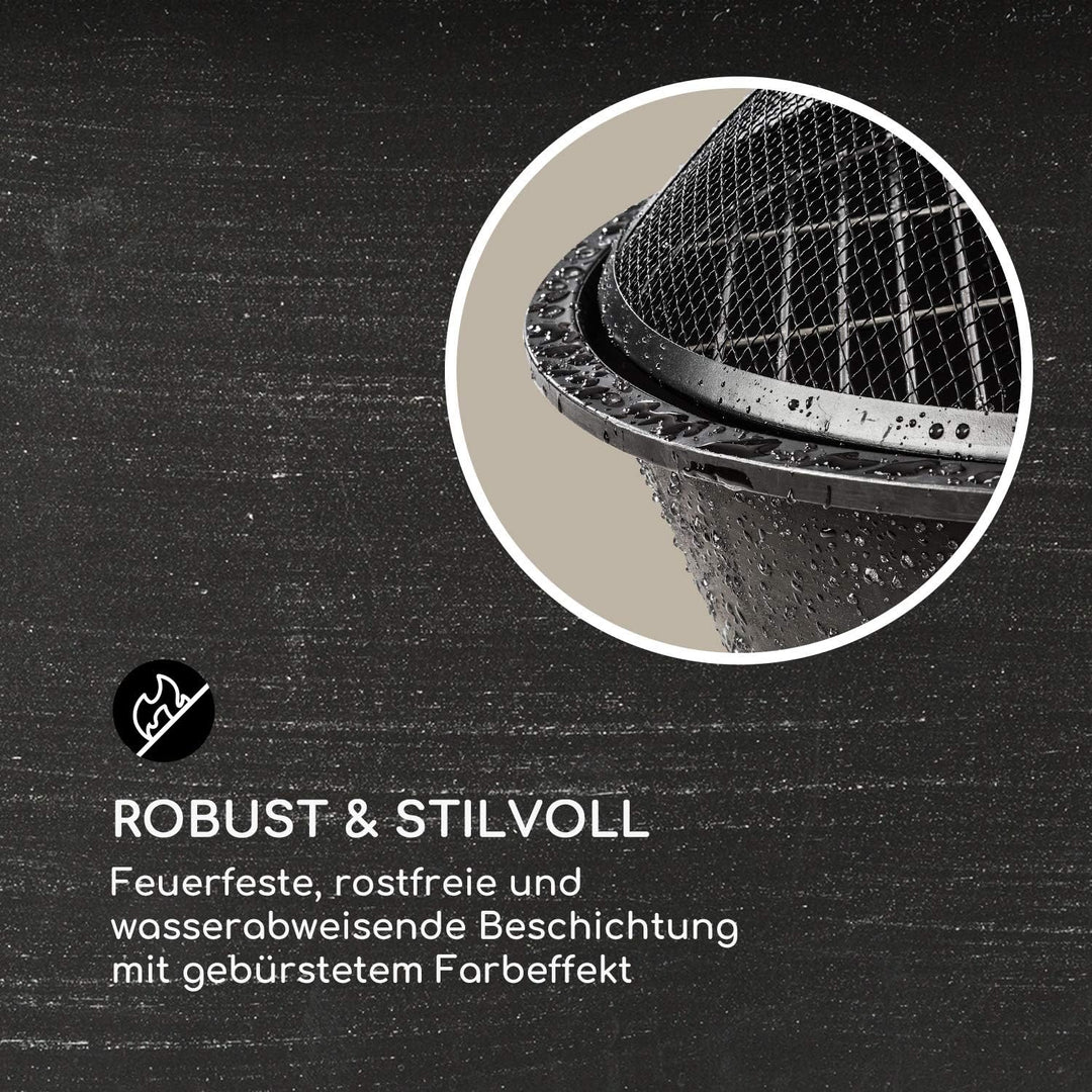 Blumfeldt 2-in-1 Feuerschale - Feuerschale für den Garten mit Edelstahl-Grillrost, Feuerschalen Fire