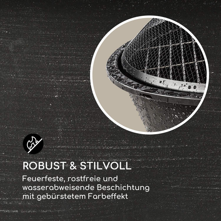 Blumfeldt 2-in-1 Feuerschale - Feuerschale für den Garten mit Edelstahl-Grillrost, Feuerschalen Fire