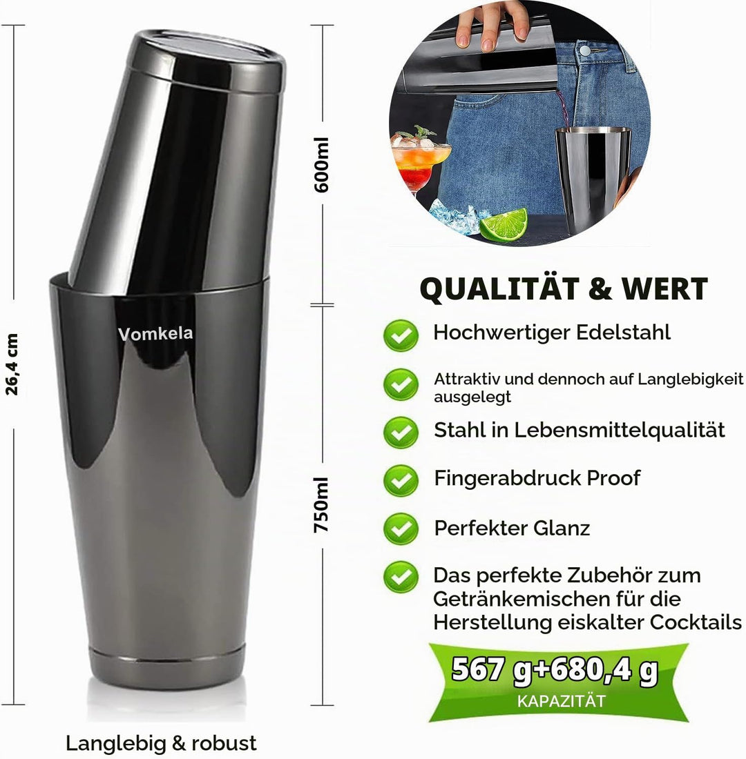 Cocktail Shaker Set,Boston Cocktail Shaker mit Ständer,25pcs Bar Zubehör Barkeeper Cocktail Mixer Zu