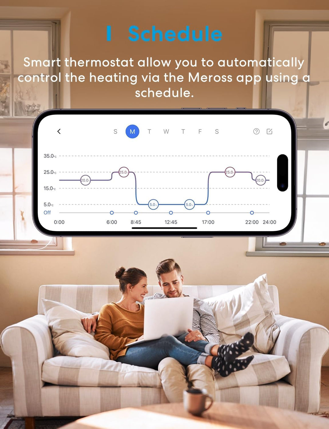Meross smartes Heizkörperthermostat inklusive Hub, WLAN Heizungsthermostat Kompatibel mit HomeKit, A