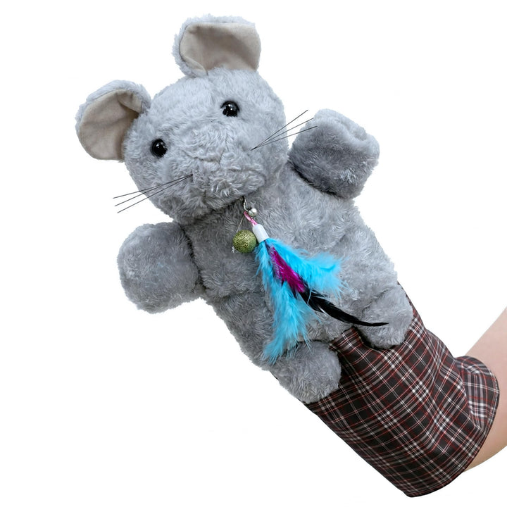 Katzen Wrestling Handschuh, interaktive Katzenspielzeug Handpuppe mit Katzenminze, Federn &amp; Glöckche