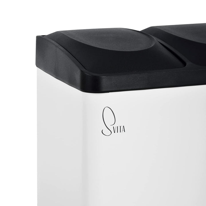 SVITA TC3X15 Treteimer Pulverbeschichteter Stahl 45 L Weiss 3X15 L dreifach Abfalleimer 3er-Mülleime