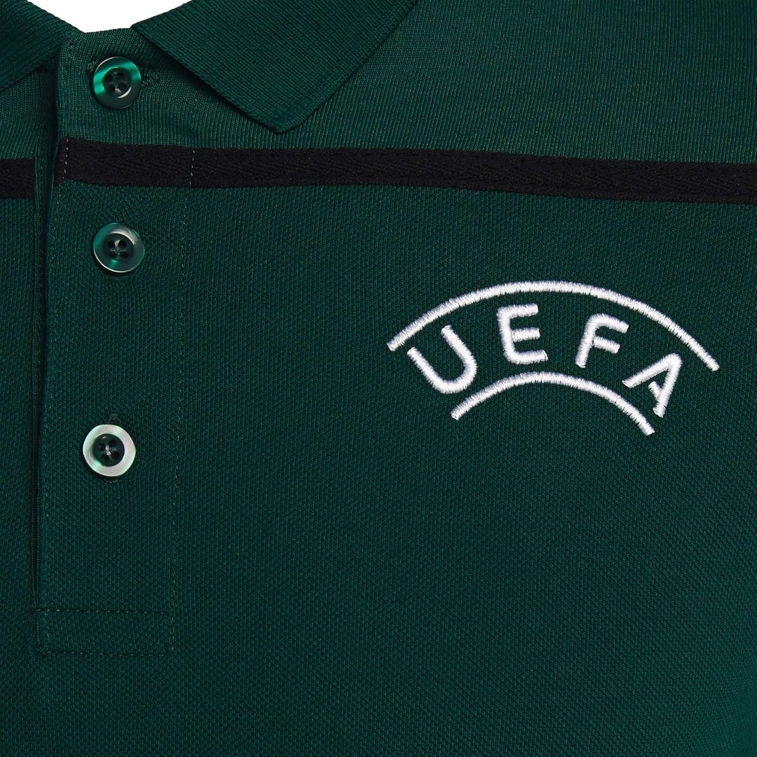 Macron Fussball Polo UEFA Referee 19 Schiedsrichter Shirt Herren dunkelgrün Grün M, Grün M