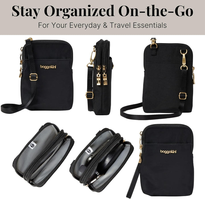 Baggallini Mini Einheitsgrösse Schwarze und Goldfarbene Hardware, Einheitsgrösse Schwarze und Goldfa