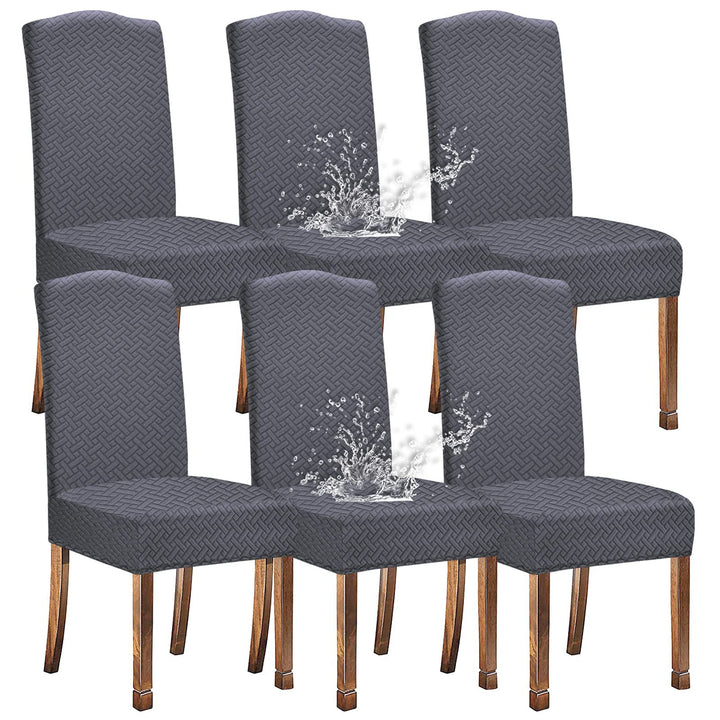 KELUINA Stretch wasserdichte Jacquard mit langem Gitter Esszimmer Stuhlhussen Home Decor, Stuhlhusse