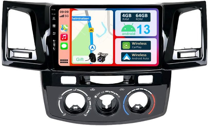 YUNTX [4GB+64GB] Android 12 Autoradio für Toyota Fortuner Hilux 2005-2007-2 Din-[Integriertes Wirele