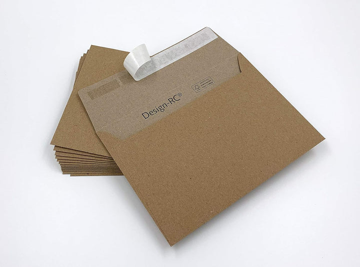 100 Briefumschläge in C6, Design-RC®, aus Recycling-Papier mit Abziehstreifen, Kuverts im Format 162