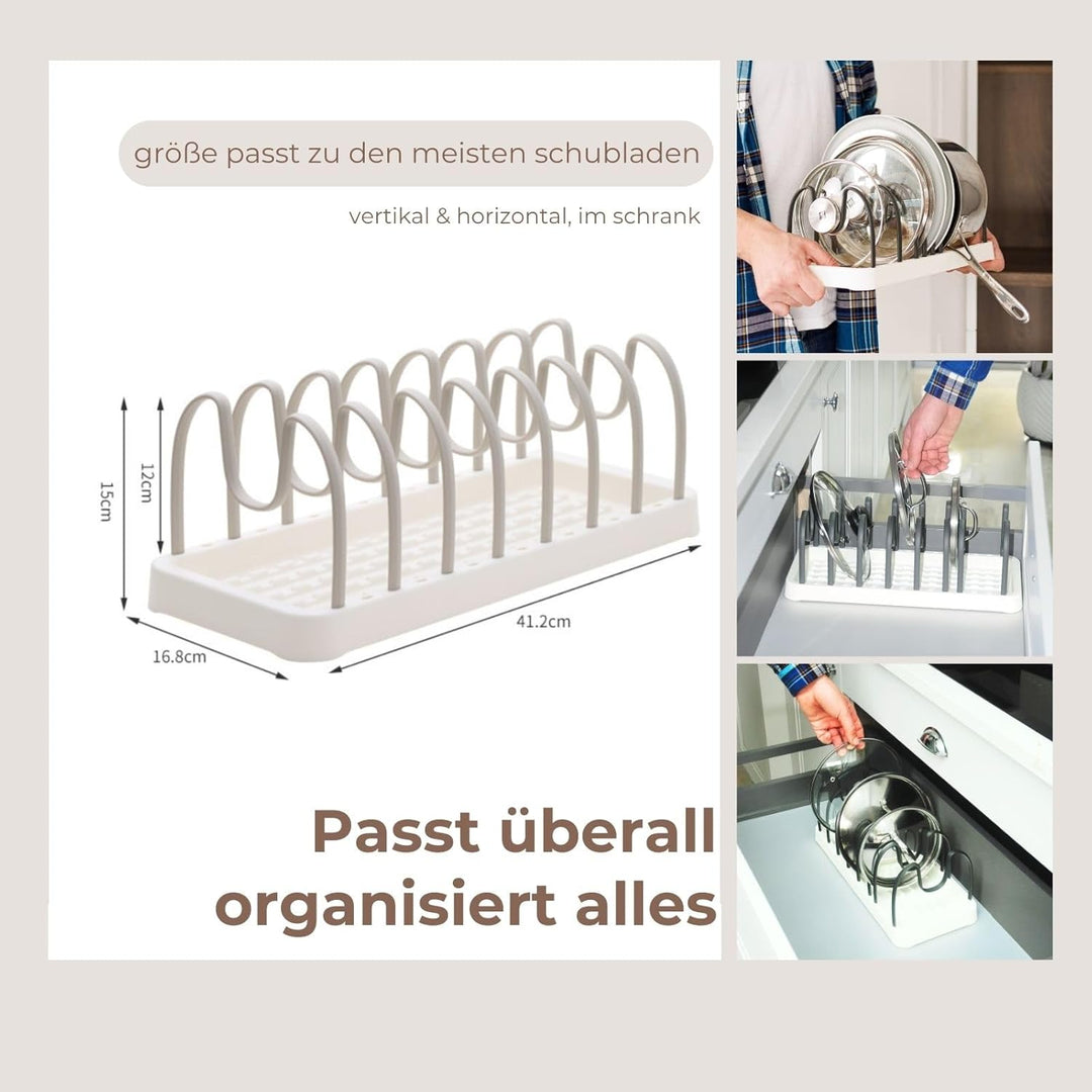 Clove Topfdeckel Organizer Schublade Topfdeckelhalter Deckelhalter Küche für Schubladen Verstellbare