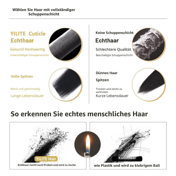 YILITE Clip in Extensions Echthaar Blond 35cm 100% Echthaar Extensions Clip 14 Zoll 8 Stück 110g Uns