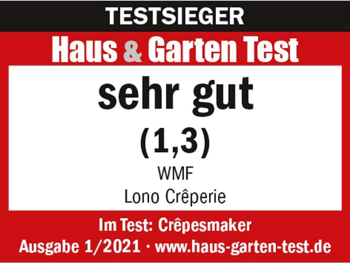WMF Lono Crepes Maker Creperie mit Wender und Teigverteiler, 1600 W, Ø 33 cm, Crêpes Maker antihaftb