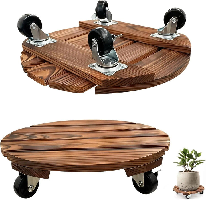 2Pcs Pflanzenroller Outdoor Rund,Rollbrett Pflanzen mit Rollen | pflanzenroller,pflanzenroller rund,