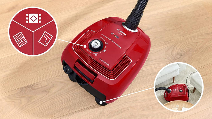 BOSCH GL38 - Staubsauger mit Beutel - 600 W - 79 dB - (H) EPA - 10 m - 4 l Beutel - Stromversorgungs