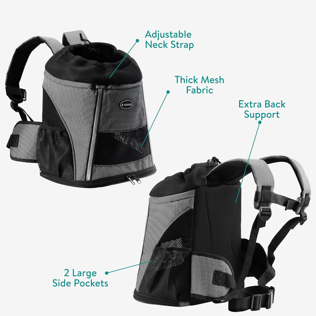 Navaris Rucksack für Hund oder Katze bis 7 kg - gepolsterter Hunderucksack Katzenrucksack - 37 x 33
