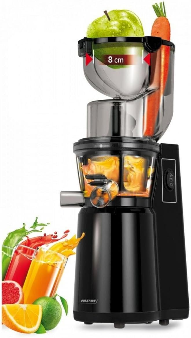 MPM MSO-16 Slow Juicer, Kaltgepresster Gemüse-und Fruchtsaftpresse, niedrige Geschwindigkeit 60 RPM,