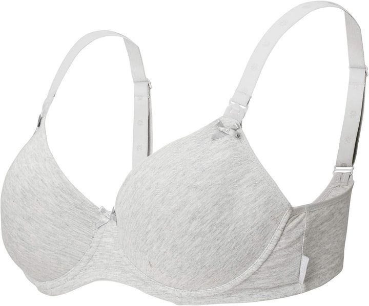 Noppies Damen Cotton Comfort Nursing Bra Umstands BH, Grey Melange, 90E EU