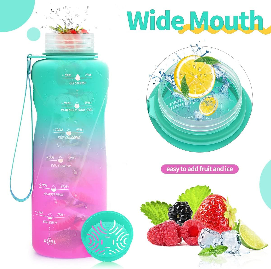 Coolfel Sport Trinkflasche 2l, 1,5l, 1l, 700ml, 500ml Trinkflasche Kinder Auslaufsicher, Motivierend