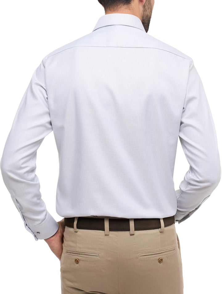 ETERNA Comfort Fit Hemd Langarm New Kent Kragen Muster rot 42 Grau, 42 Grau