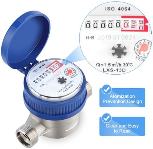 Wasseruhr 1/2 Zoll, Wasseruhr Garten Geeicht Garten Wasserzähler Set Garten Kaltwasserzähler Zapfhah