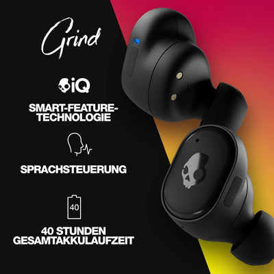 Skullcandy Grind Kabelloser In-Ear Kopfhörer, 40 Std. Akkulaufzeit, Skull-iQ, Alexa-Unterstützung, M