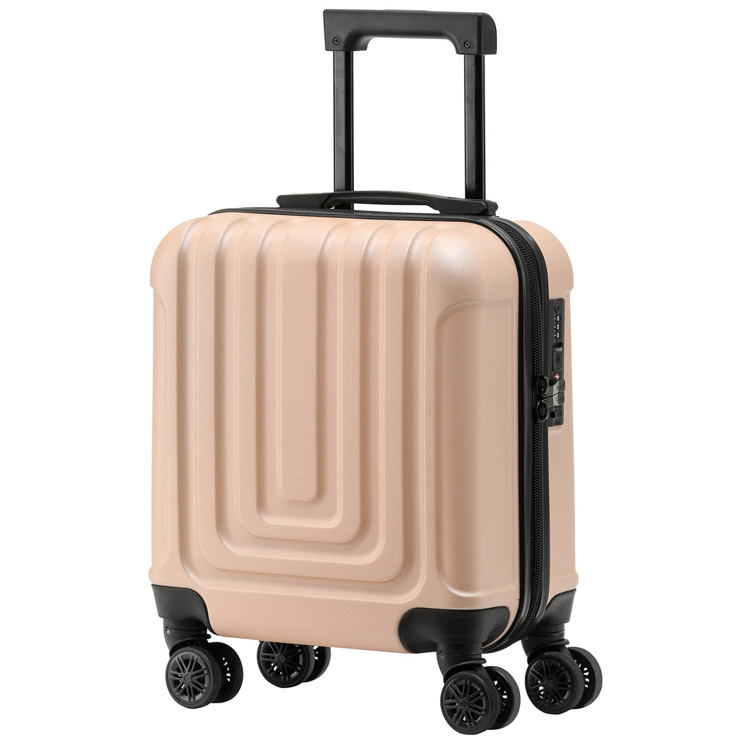 Flight Knight Premium Hard Shell Lightweight Hand Luggage - 8 Spinner Wheels - Side Lock & USB Port