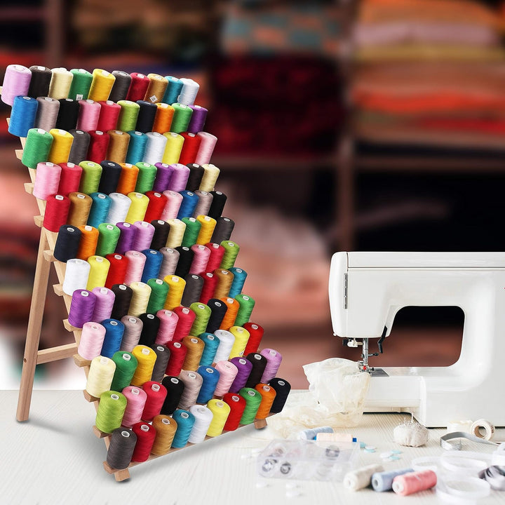 Curtzy Garnrollenhalter zur Aufbewahrung für 120 Spulen - Fadenhalter Spulenhalter Garnrollen Organi