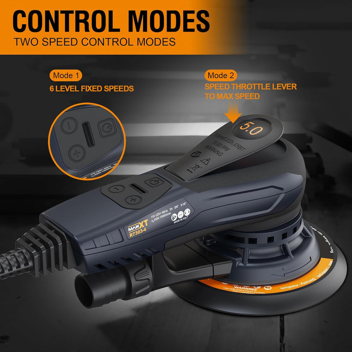 MAXXT 5.0mm Exzenterschleifer Brushless | 350W EC-Motor |150mm &amp; 125mm Dual-Schleifplatte | 4000-100
