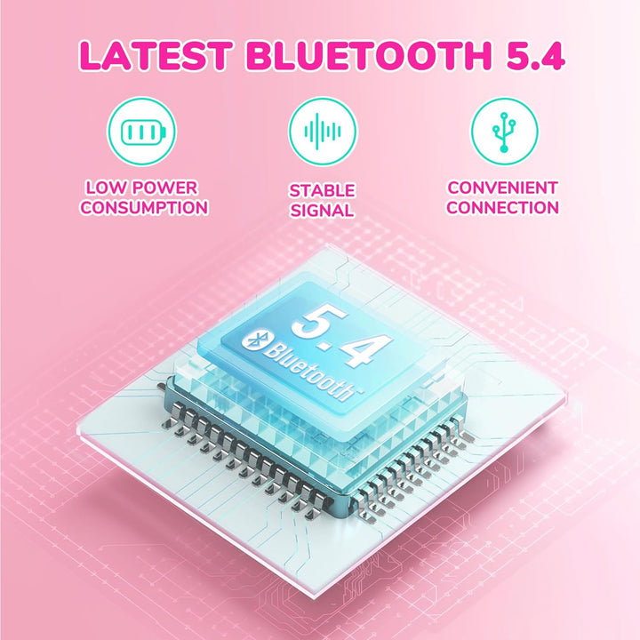 iClever Bluetooth Kopfhörer Kinder, 60 Std Akku, 74/85 dBA Lautstärkebegrenzung, Stereo-Sound, Typ-C