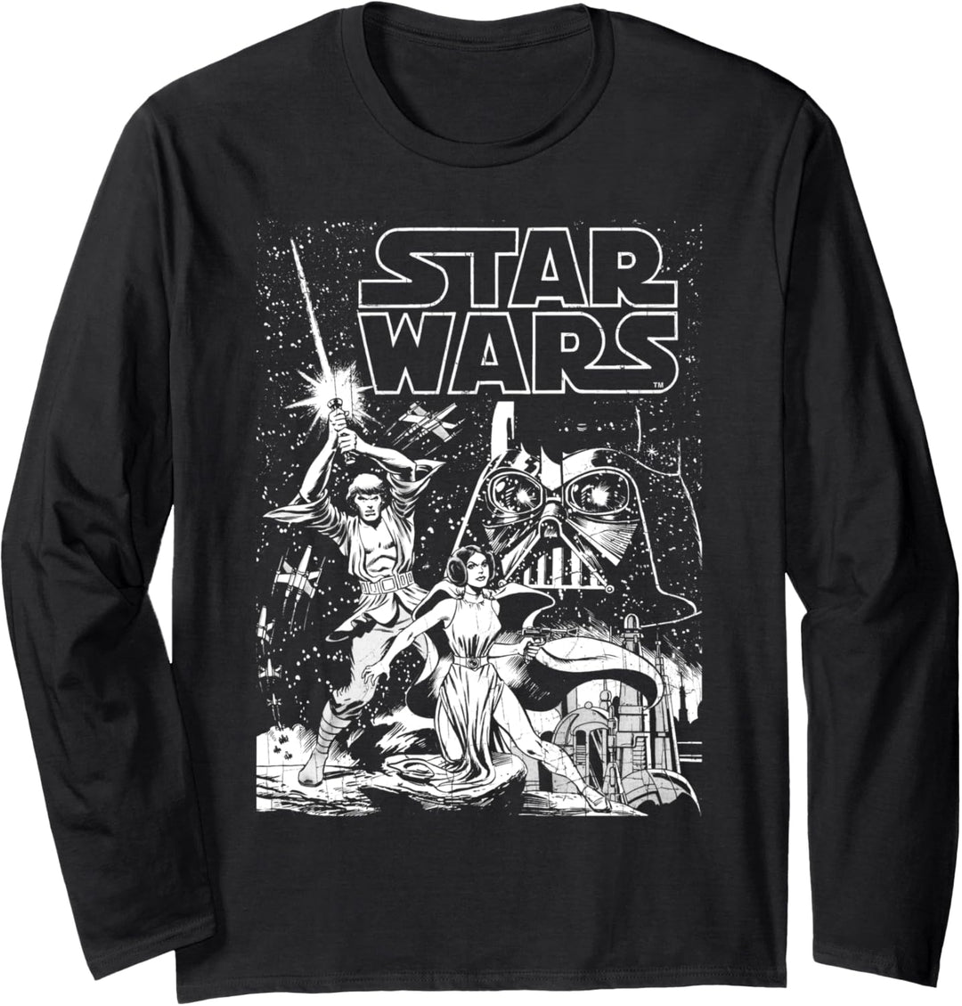 Star Wars Group Shot Flipped Classic Movie Poster Langarmshirt