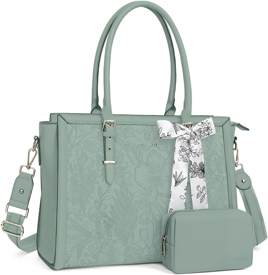 MOSISO Laptop Tasche für Frauen,15,6-16 Zoll PU Leder Tote Bag Kompatibel mit MacBook,HP,Dell,Asus N