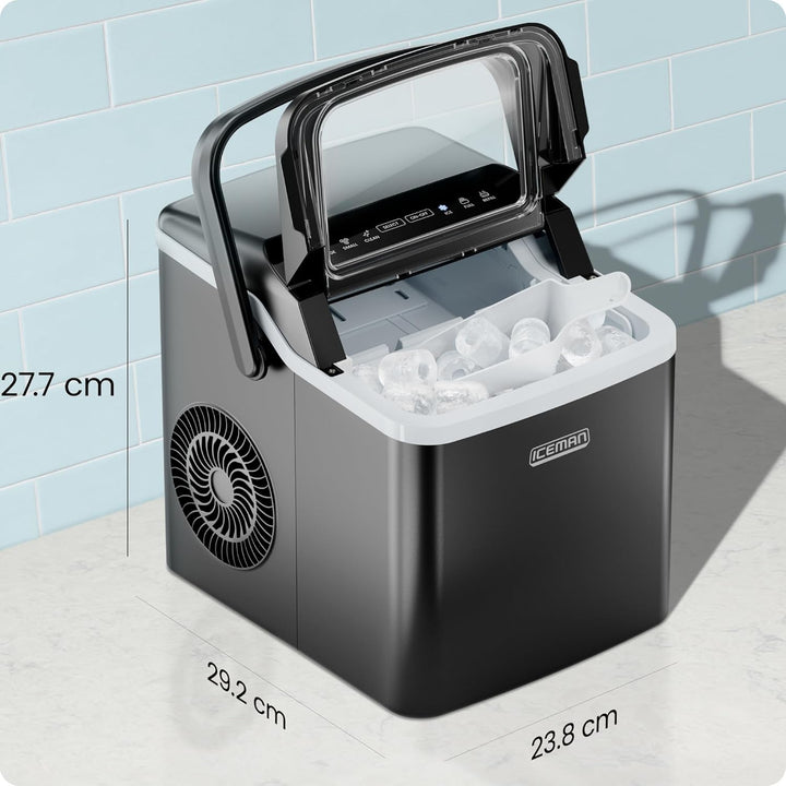 Chefman | Iceman Dual-Size Eiswürfelmaschine - Tragbare Eismaschine, grosse und kleine Eismaschine m