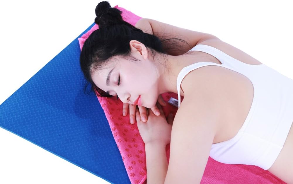 Quick Dry rutschfeste Yoga Handtücher (6 Farben) mit Mesh-Tragetasche, extra lang (62 x 183 cm/62 x