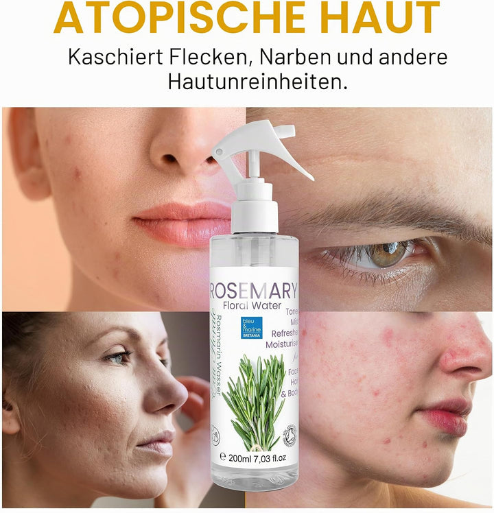 Rosmarinhydrolates Pure Rosmarinwasser Hydrolat Wasserdampf Destillat Gesichtswasser antibakteriell