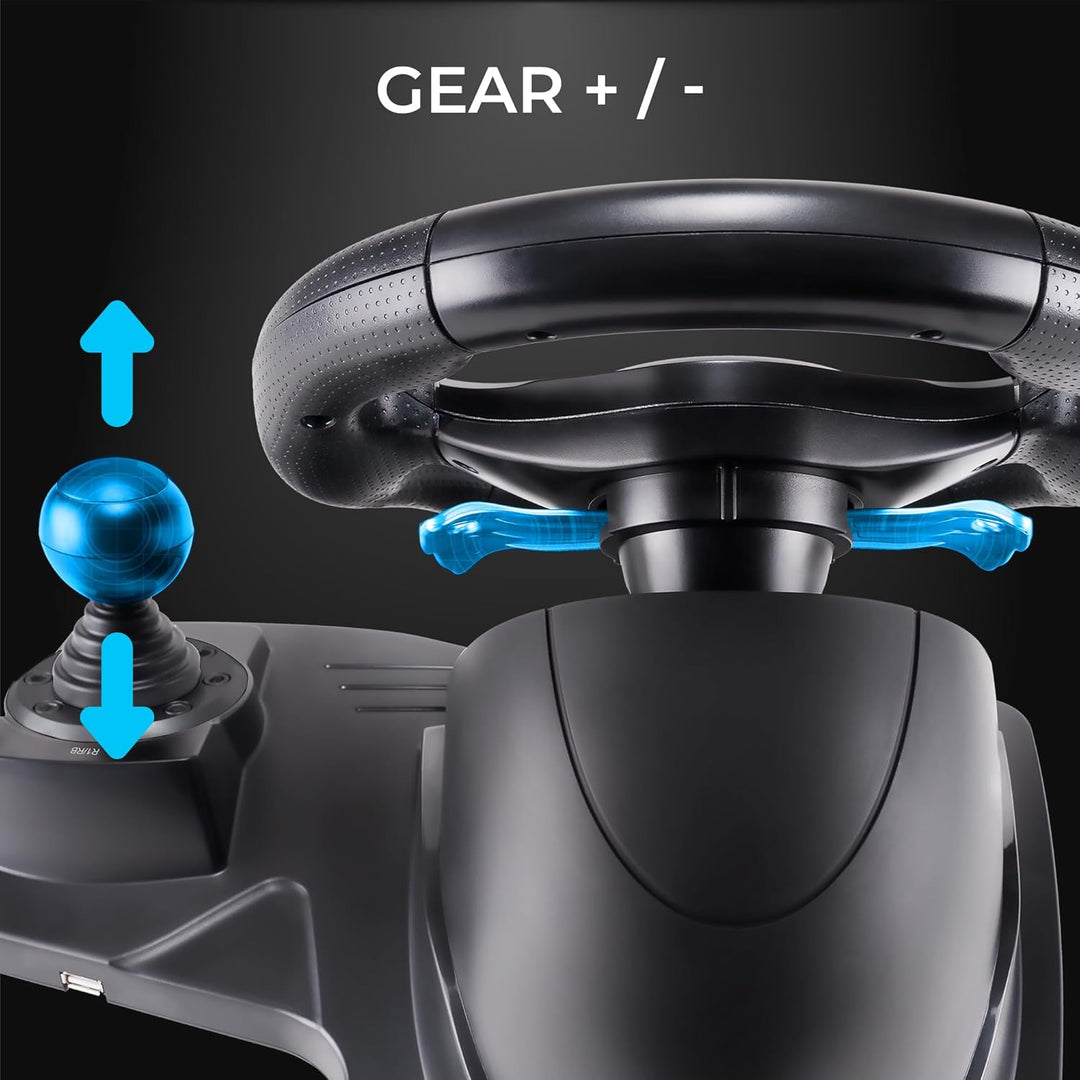 Subsonic Superdrive - GS550 Racing-Lenkrad mit Pedalen, Schaltwippen, Schalthebel und Vibration für